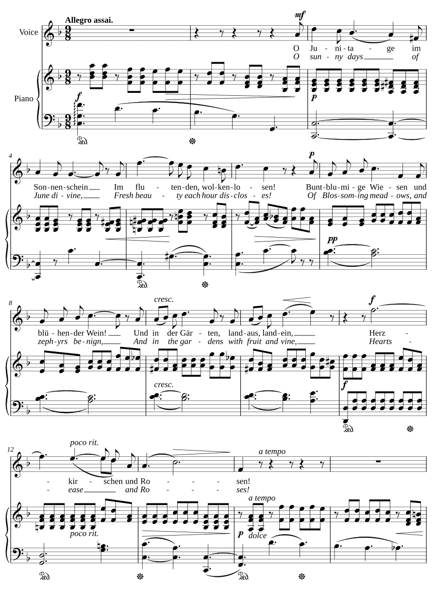 Июнь (Juni). 4 песни, соч. 51