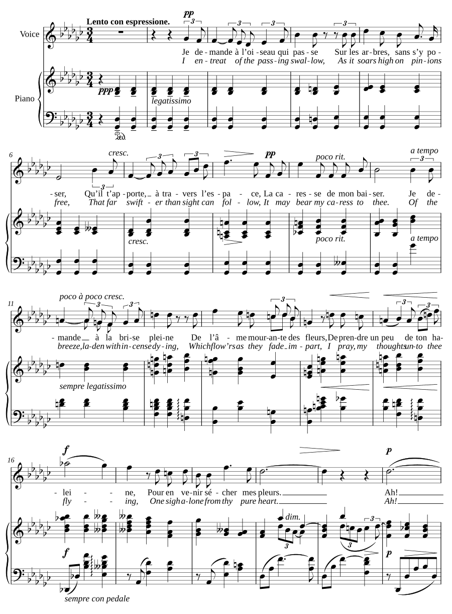 Я спрашиваю птицу (Je demande à l’oiseau). 4 песни, соч. 51