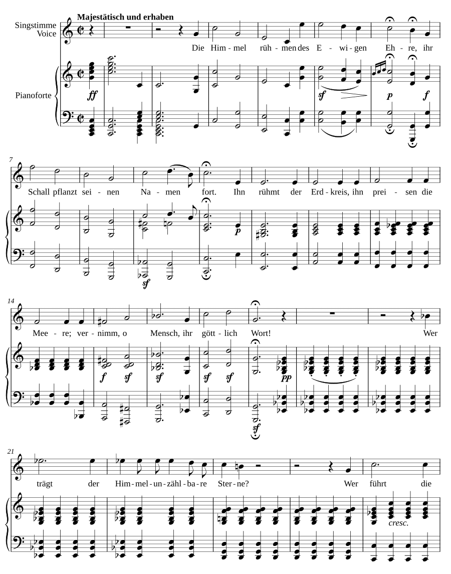 Слава Божия в природе (Die Ehre Gottes aus der Natur). 6 песен, соч. 48