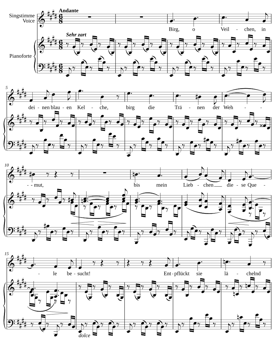К фиалке (An ein Veilchen). 5 песен, соч. 49
