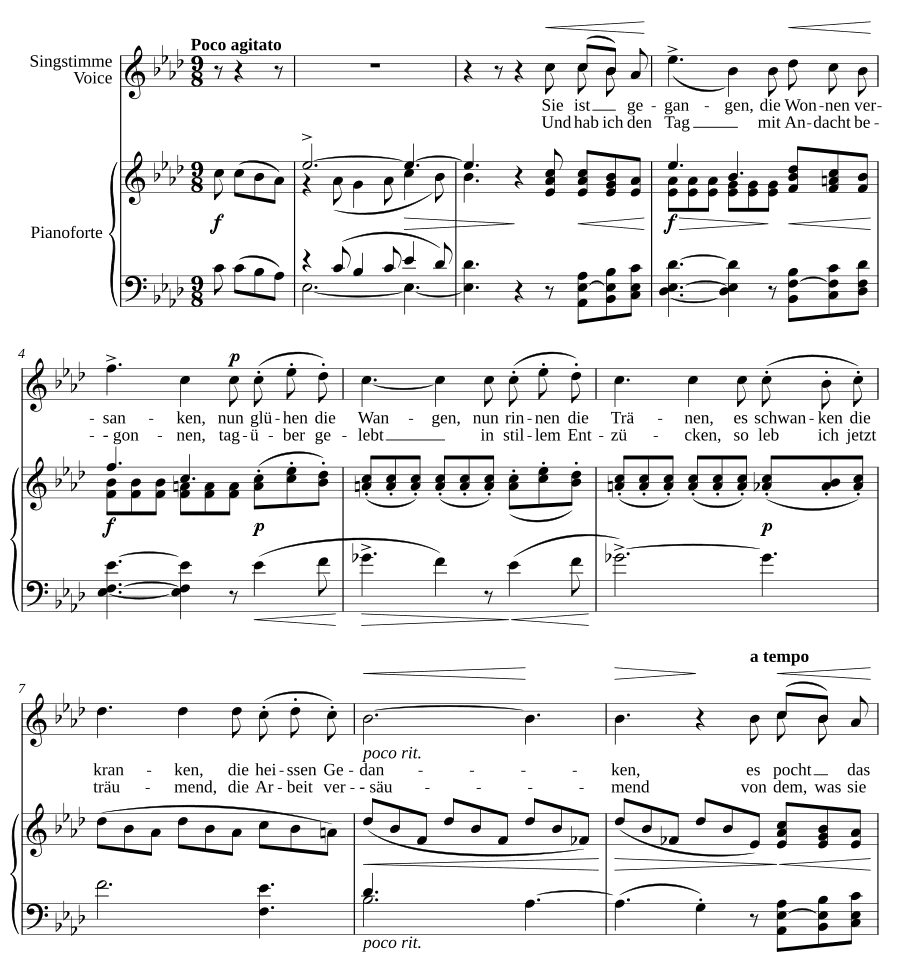 Последействие (Nachwirkung). 6 песен, соч. 6