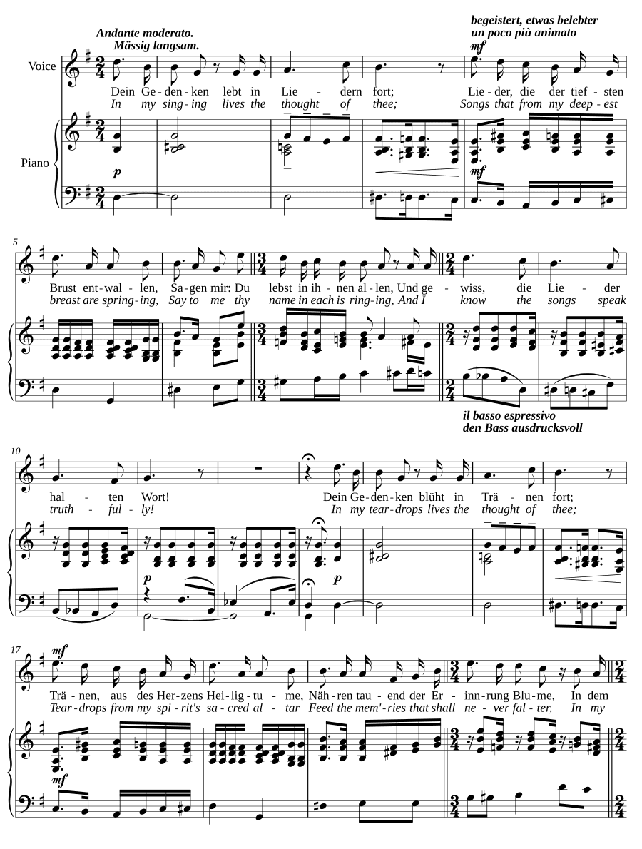 Верность (Treue). Скорбь и утешение, соч. 3