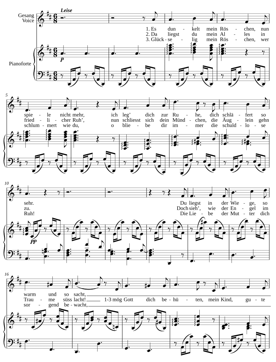 Нидерландская колыбельная (Niederländisches Wiegenlied). 4 песни, соч. 1
