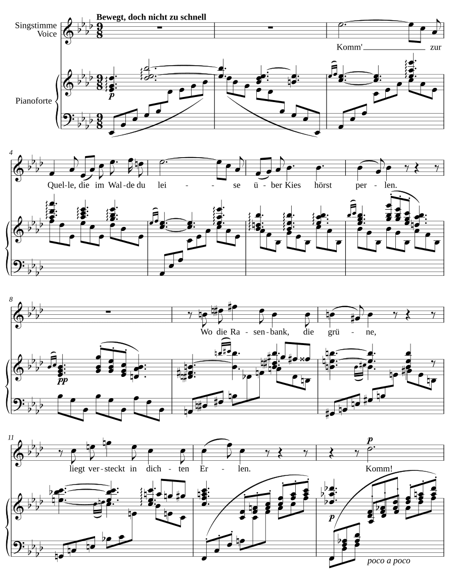 Песня любви (Liebeslied). 5 песен, соч. 4