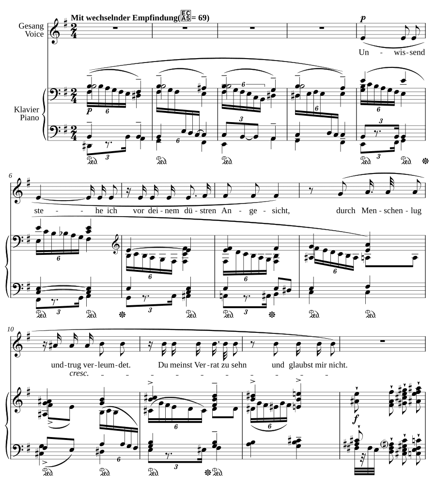 Говори (Sprich). Песни далёкой памяти, посмертное соч.