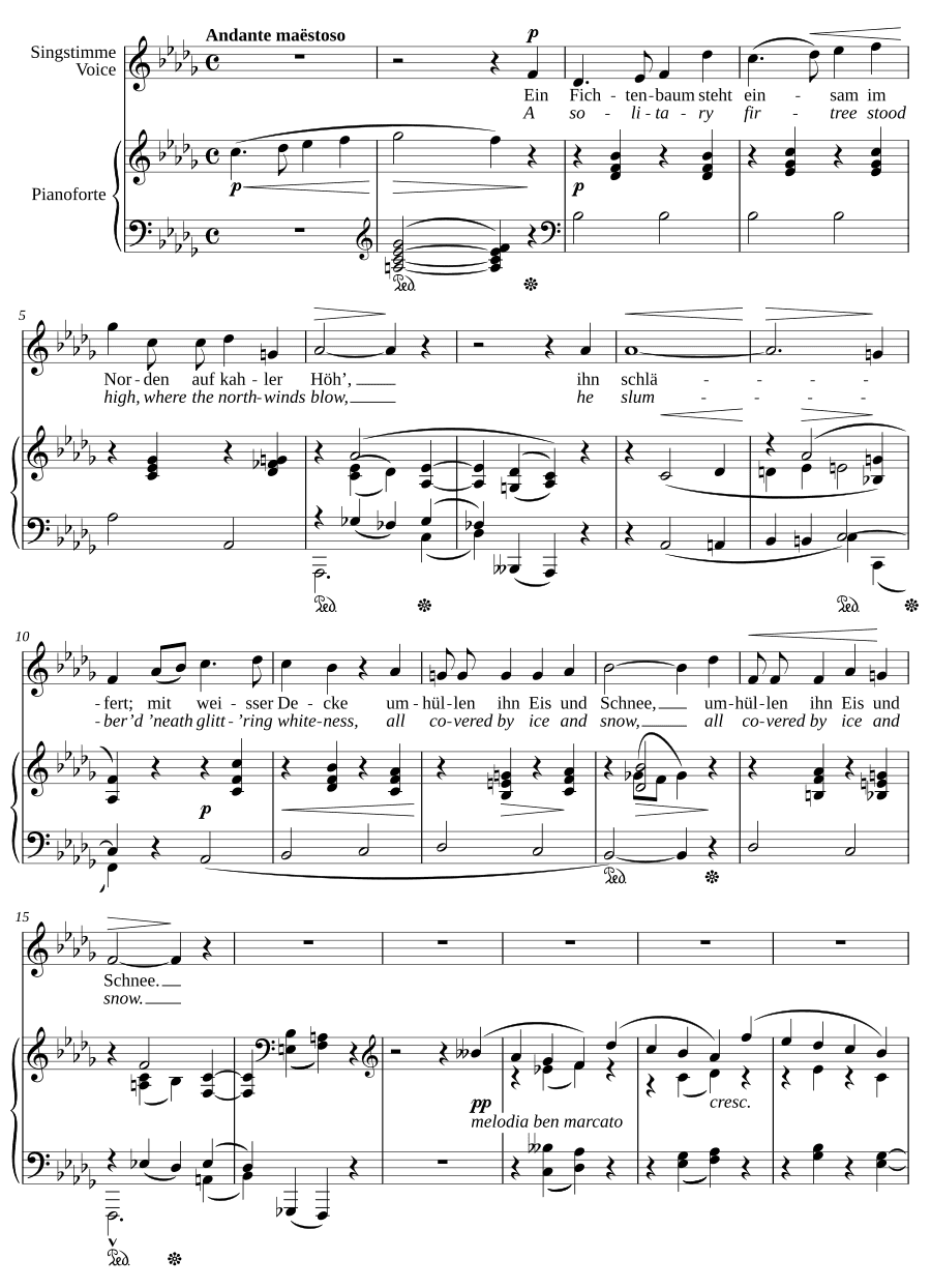 Сосна (Der Fichtenbaum). 6 песен, соч. 16