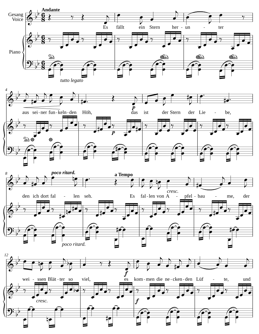 Песня лебедя (Schwanenlied). 6 песен, соч. 1