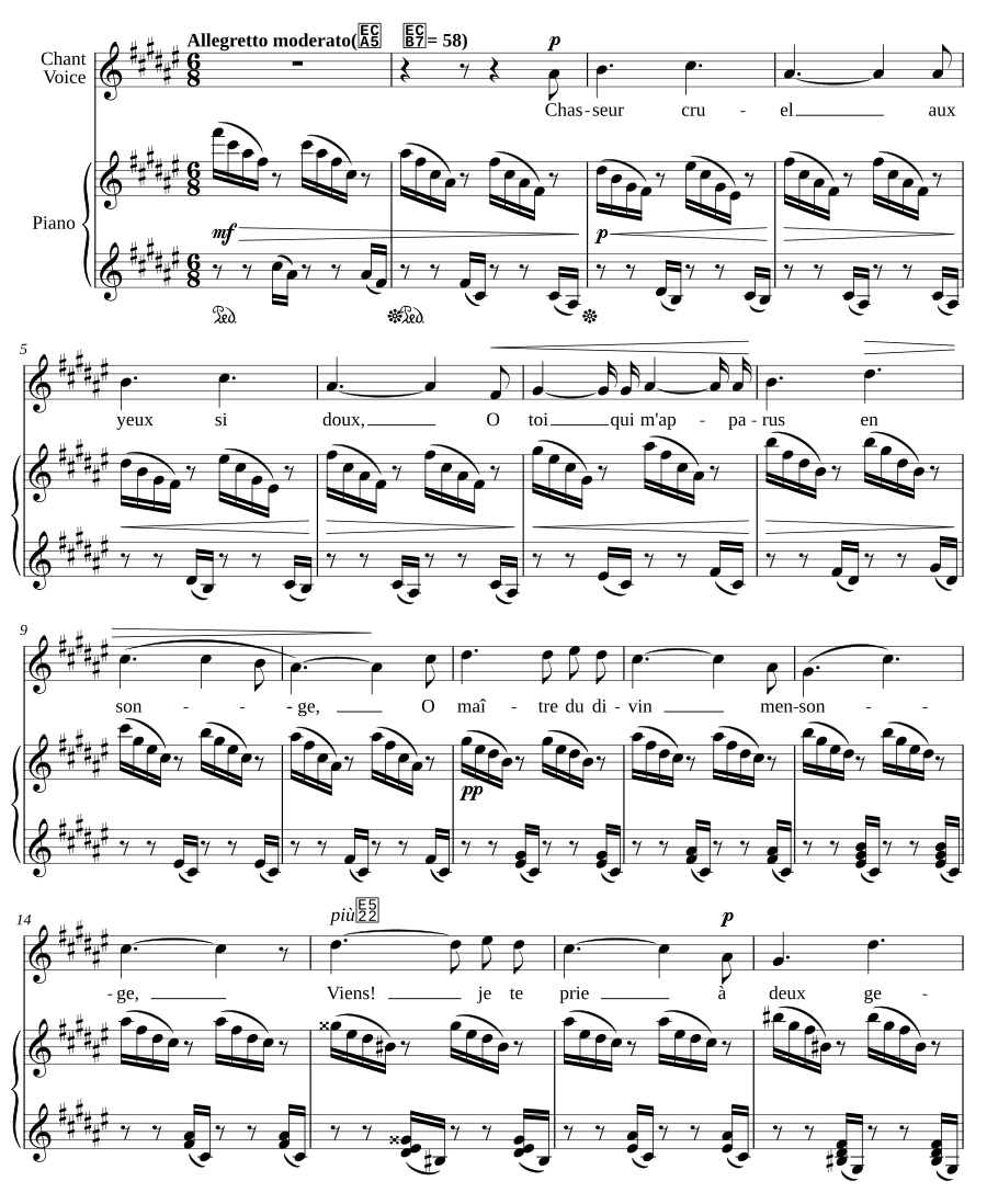 Гимн Эросу (Hymne à Éros). Мелодии для фортепиано и голоса
