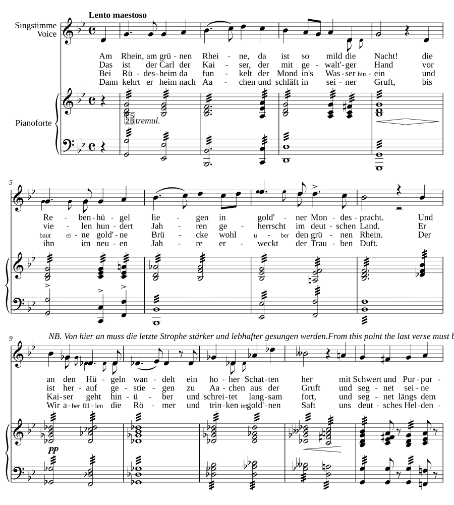 Рейнское сказание (Rheinsage). 6 стихотворений, соч. 8