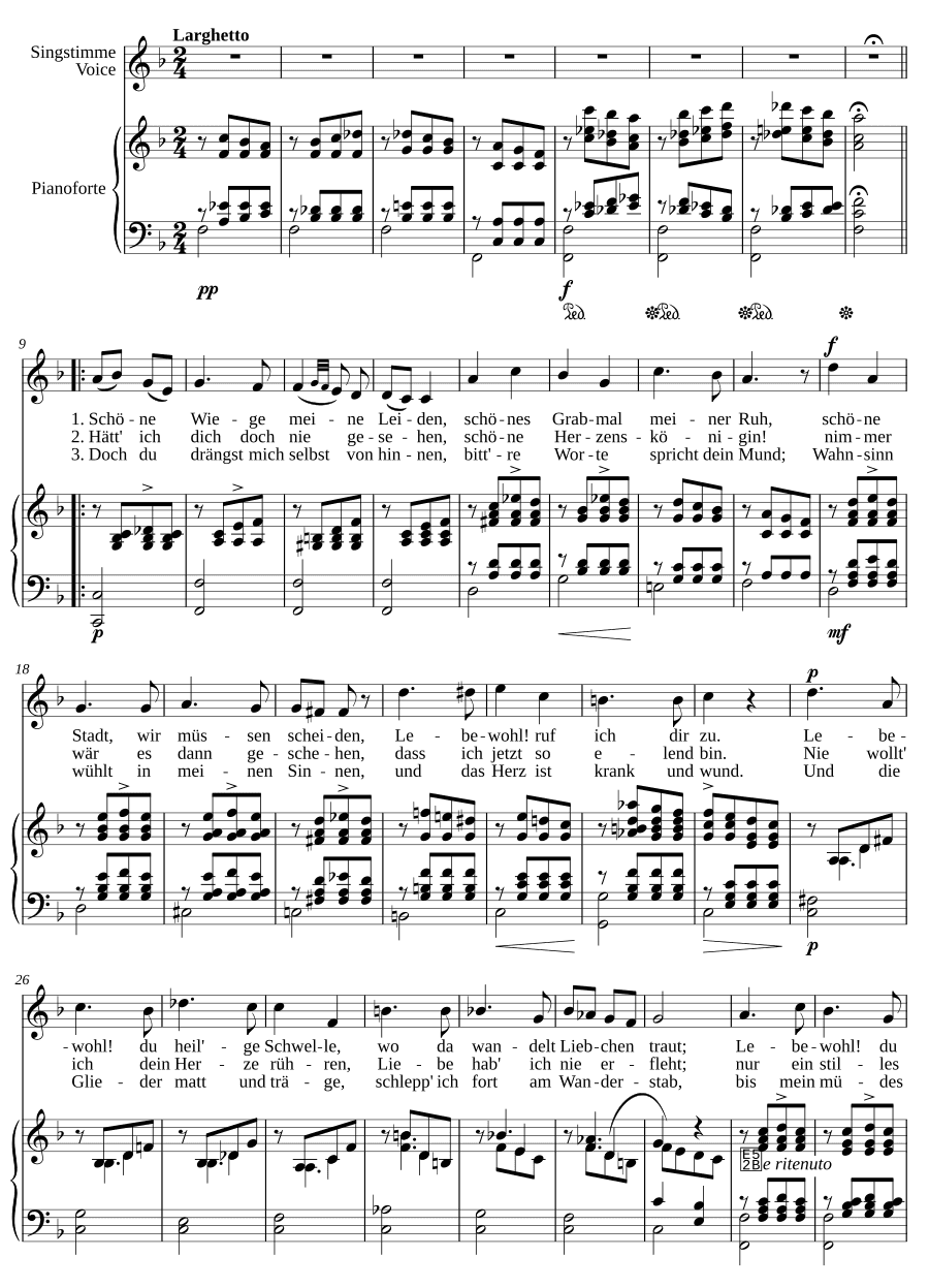 Прощание (Abschied). 6 песен, соч. 19