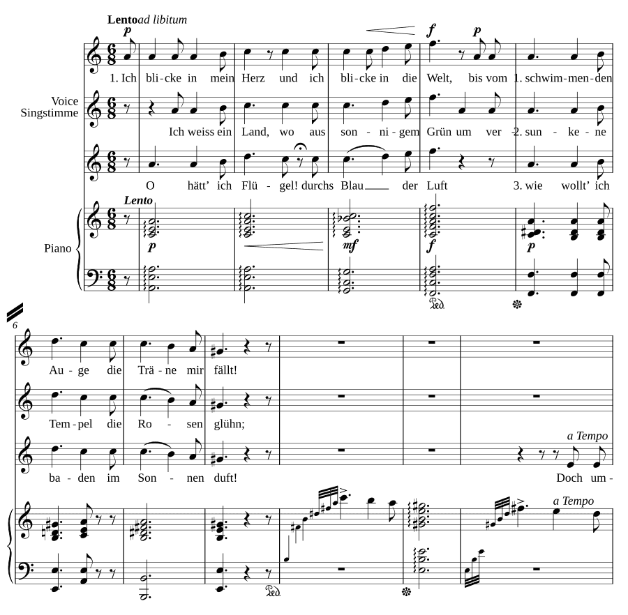 Тоска по Греции (Sehnsucht nach Griechenland). 6 песен, соч. 6