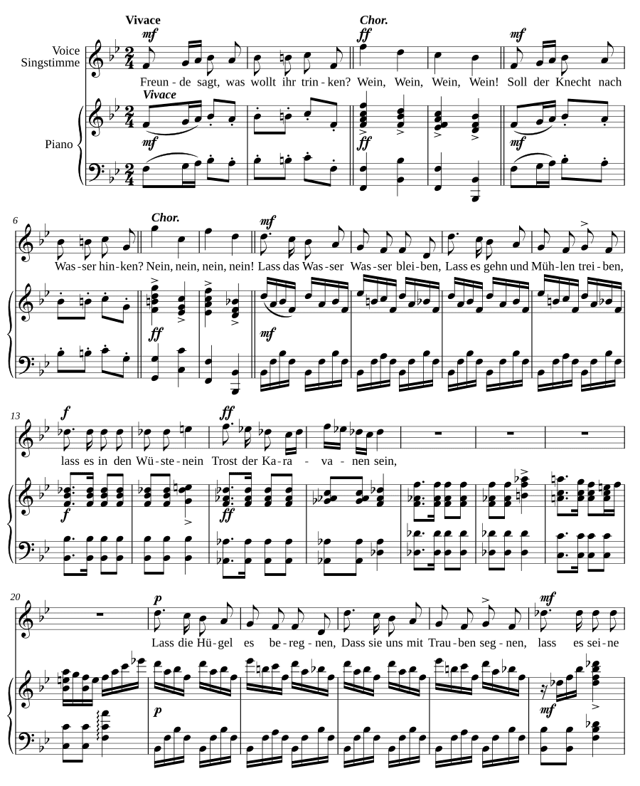 Вода и вино (Wasser und Wein). 6 песен, соч. 6