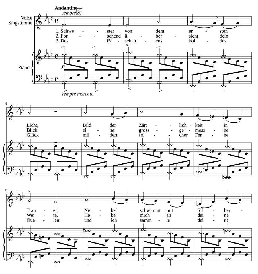 К Луне (An Luna). 6 песен, соч. 6