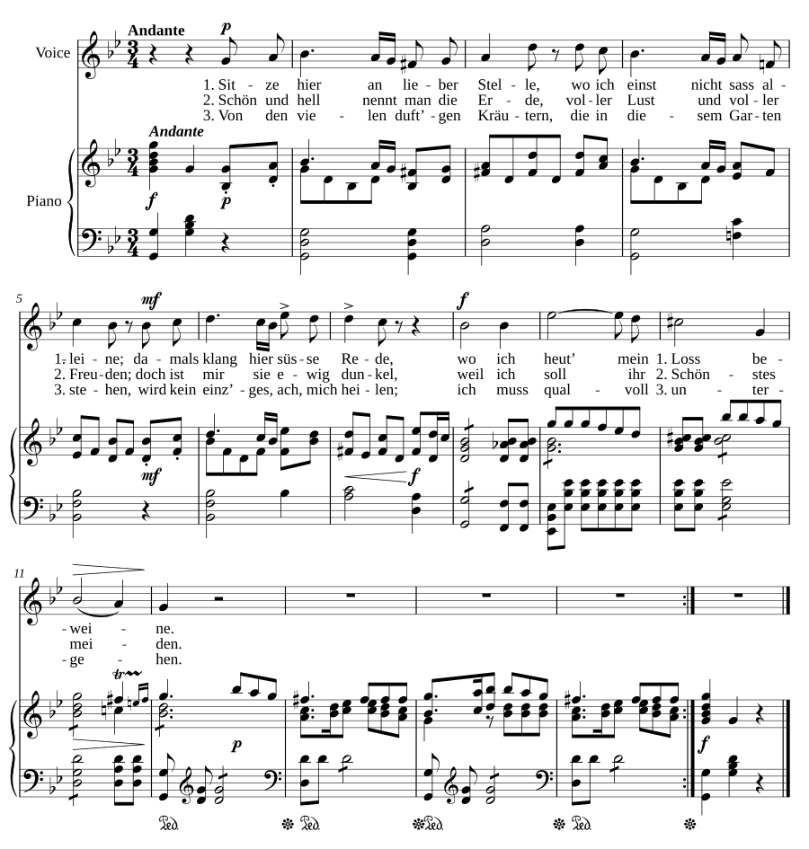 Утраченное счастье (Verlornes Glück). 6 песен, соч. 6