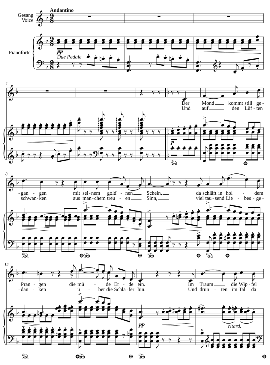 Ночная песня (Nachtlied). 6 песен, соч. 7