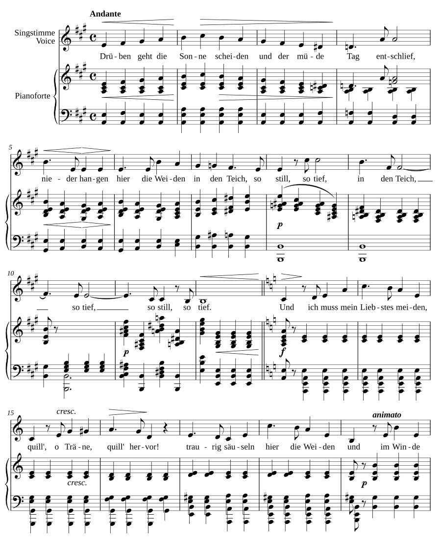 Песня камышей (Schilflied). 6 песен, соч. 26