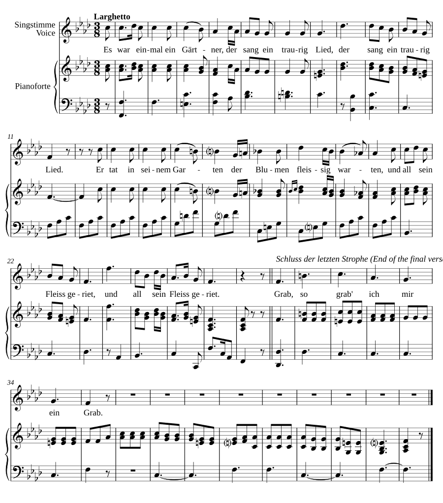 Песенка садовника из «Зигварта» («Жил-был однажды садовник») (Das Gärtnerliedchen aus dem Siegwart (Es war einmal ein Gärtner))