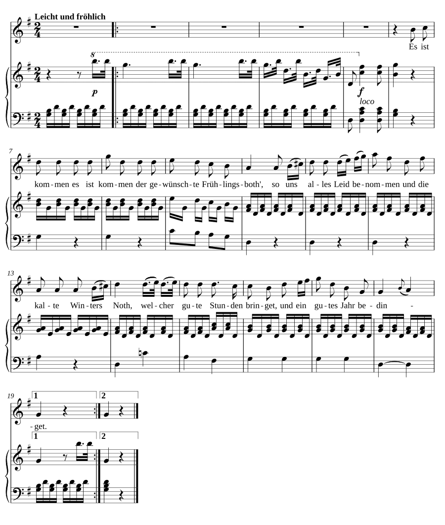 Птичья мольба (Betteley der Vögel). 12 песен, соч. 3