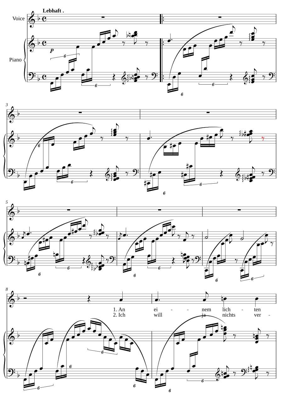 Светлым утром (An einem lichten Morgen). 6 песен, соч. 23