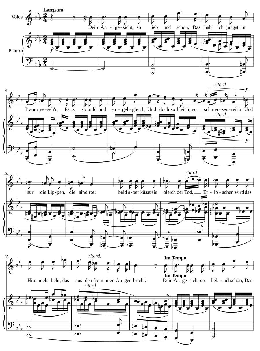 Твой лик (Dein Angesicht). 5 песен и напевов, соч. 127