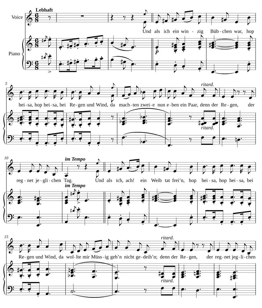 Заключительная песня шута (Schlusslied des Narren). 5 песен и напевов, соч. 127