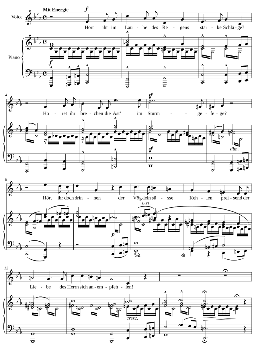 Спето (Gesungen). Песни и напевы, том IV, соч. 96
