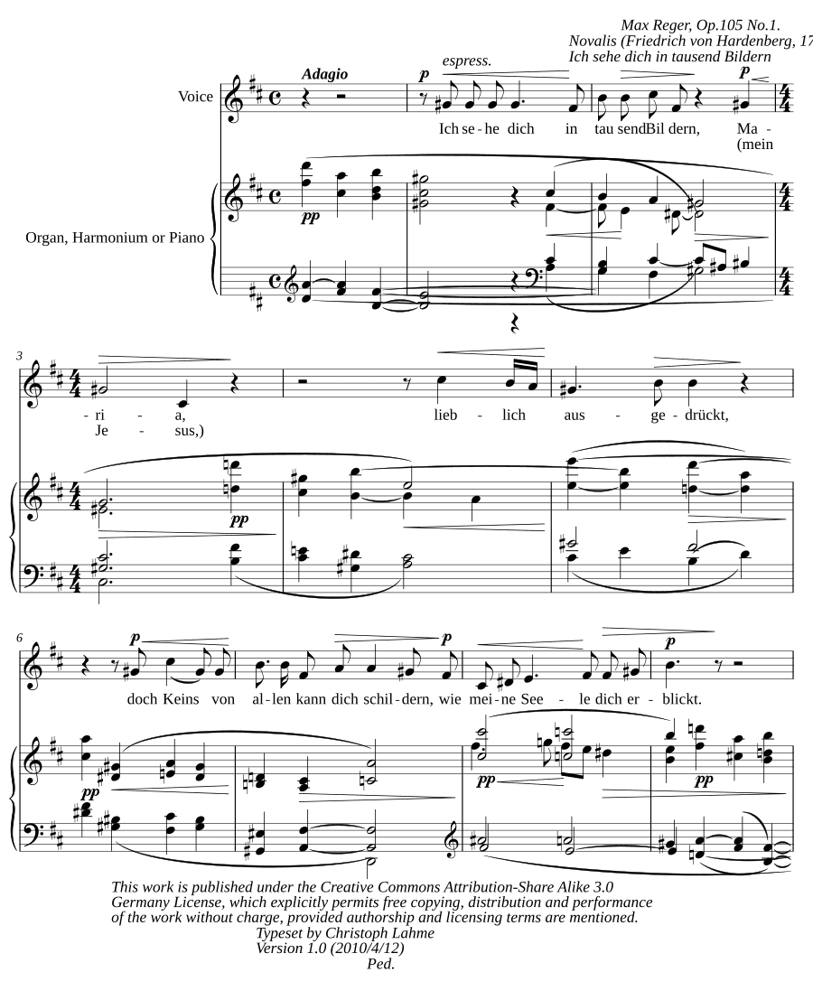 2 духовные песни, соч. 105 (2 Geistliche Lieder, Op. 105)