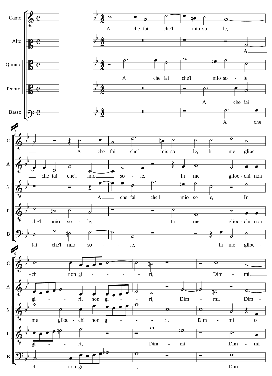Зачем ты делаешь, что мое солнце (A che fai che'l mio sole)