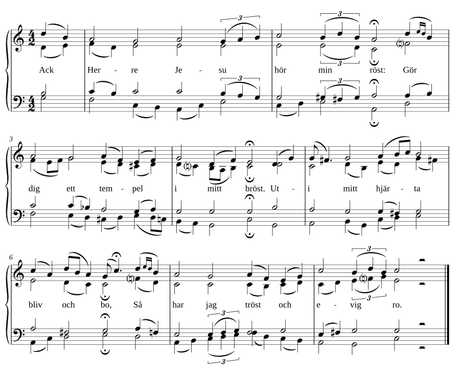 Ах, Господи Иисусе, услышь мой голос (Ack Herre Jesu hör min röst)