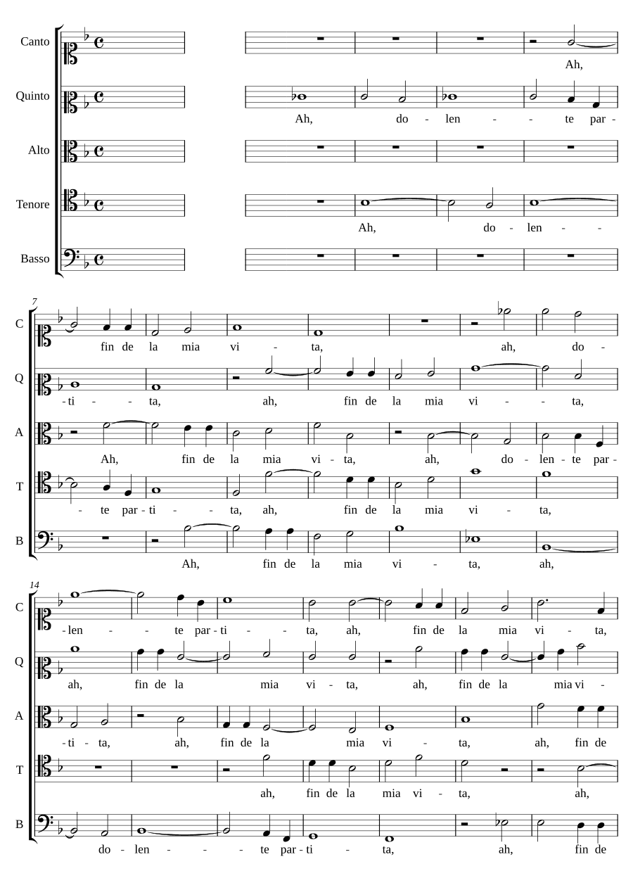 Ах, печальный разлука (Ah dolente partita)