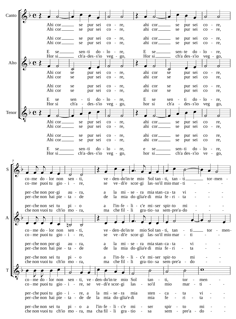 Ах, сердце, если даже (Ahi cor se pur)
