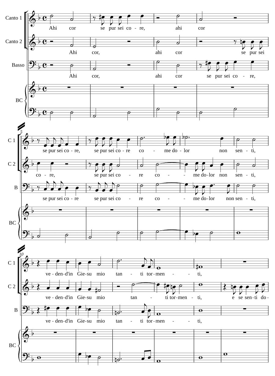 Ах, сердце, если ты сердце (Ahi cor se pur sei core)