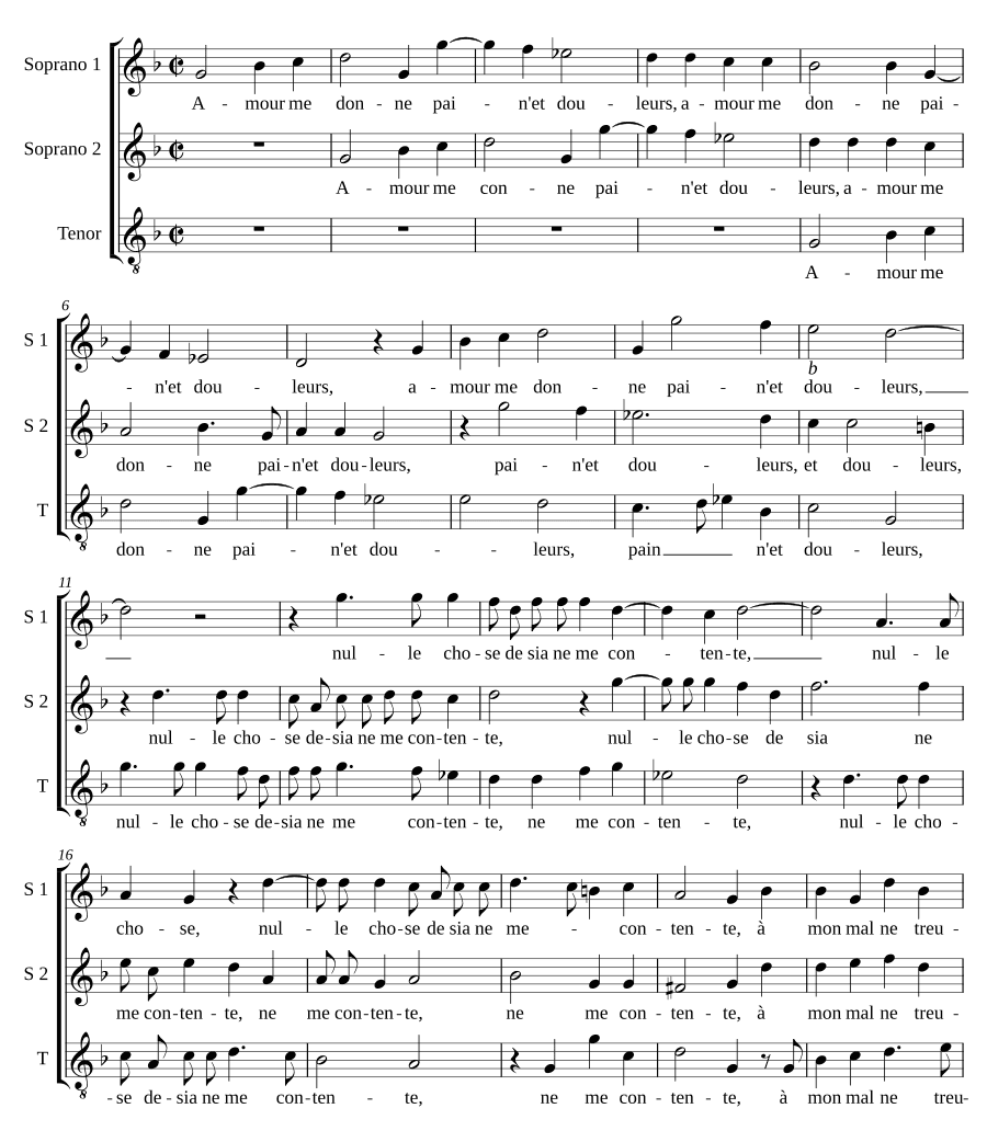 Любовь даёт мне (Amour me donne)