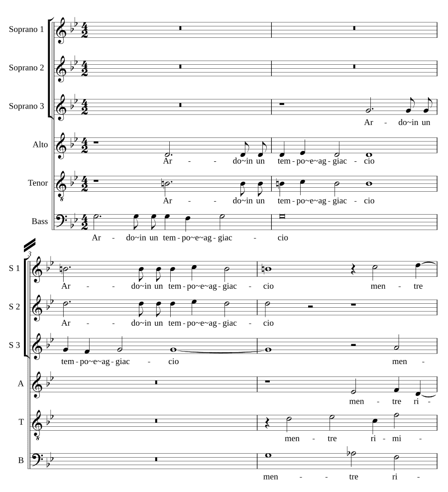 Горю в одно время и замерзаю (Ardo in un tempo e aggiaccio)