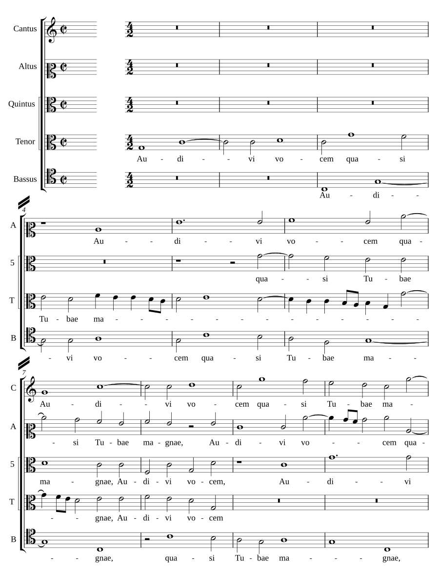 Слышал голос, как от великой трубы (Audivi vocem quasi Tubae magnae)