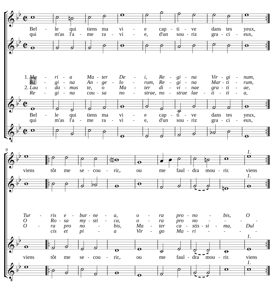 Прекрасная, что держишь мою жизнь (Belle qui tiens ma vie)