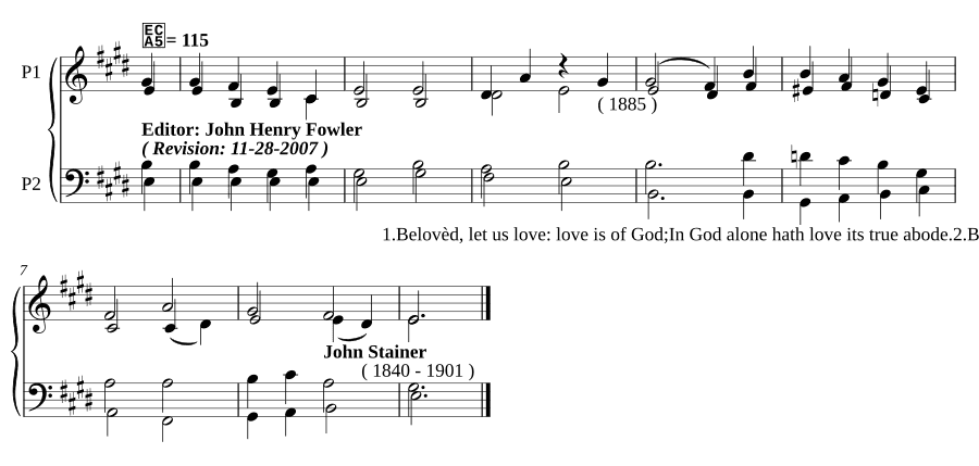 Возлюбленные, будем любить (Beloved, let us love)