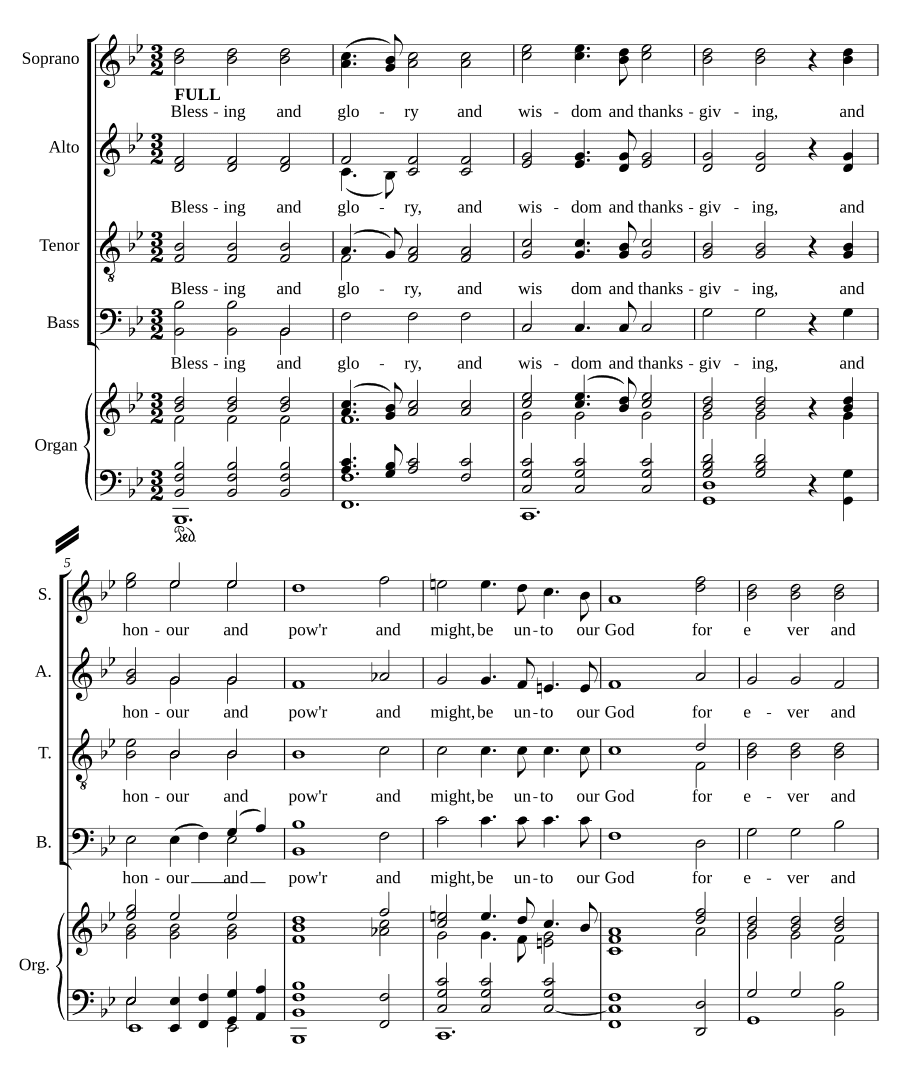 Благословение и слава, и мудрость, и благодарение (Blessing and glory, and wisdom and thanksgiving)