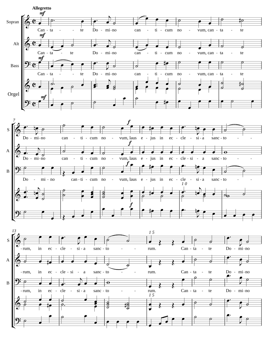 Пойте Господу (Cantate Domino), соч. 296 № 6