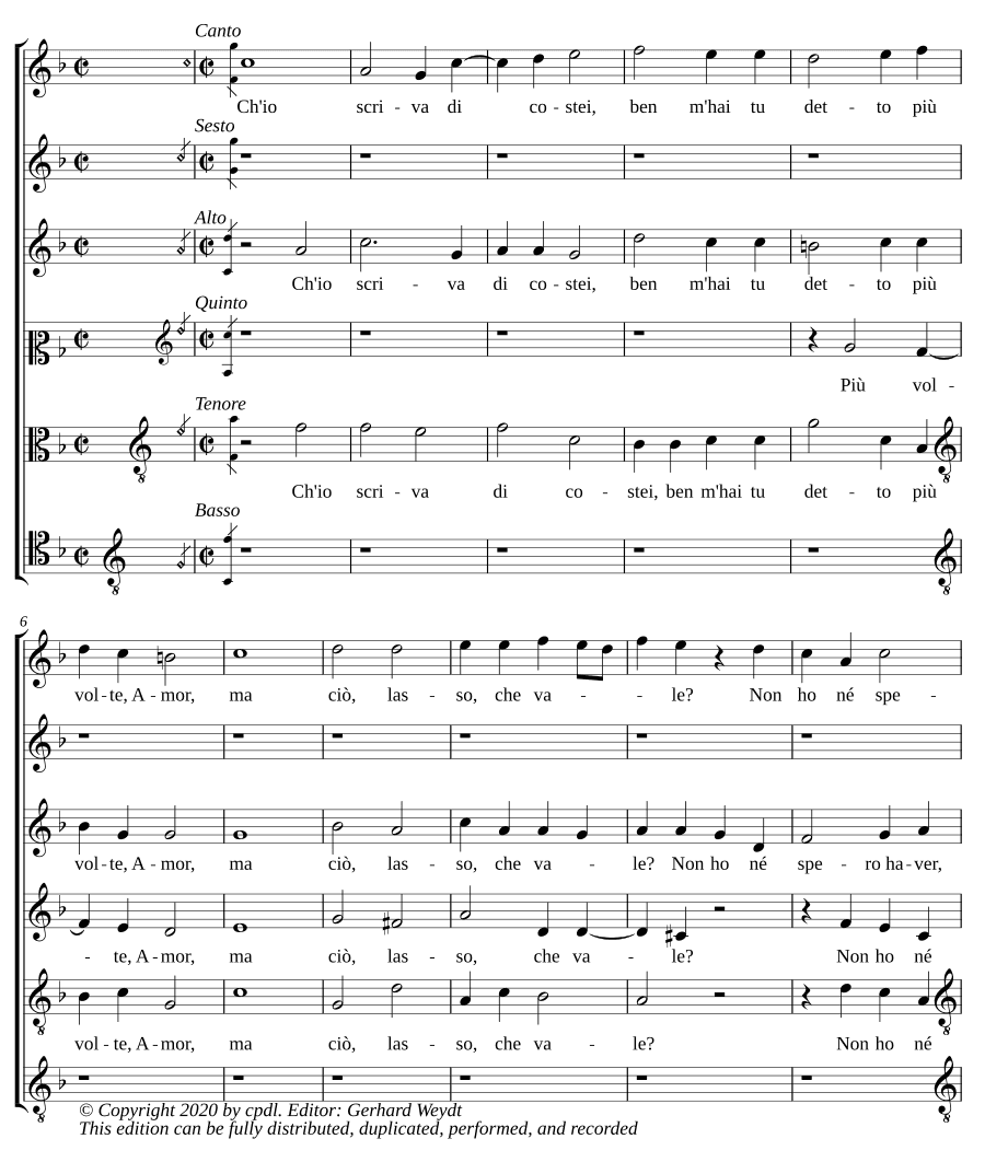 Что я пишу о ней (Ch'io scriva di costei)