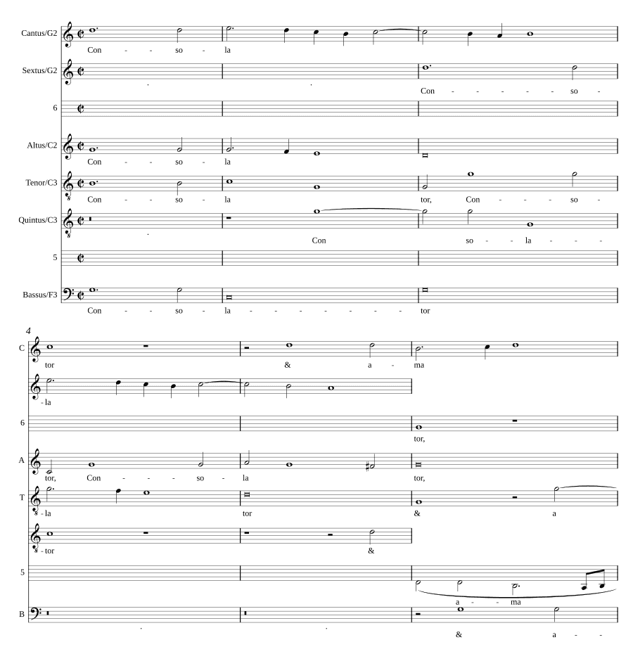 Утешитель и возлюбленный духа, для 6 голосов (Consolator et amator spiritus a 6)