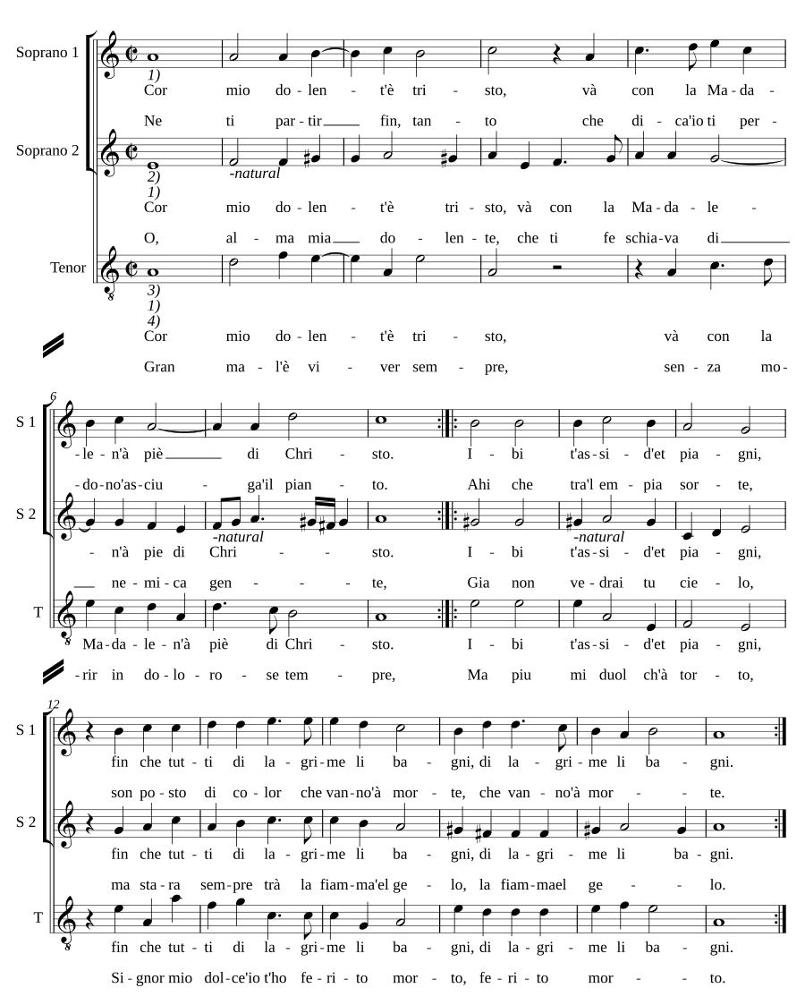 Страдающее сердце (Cor mio dolente)