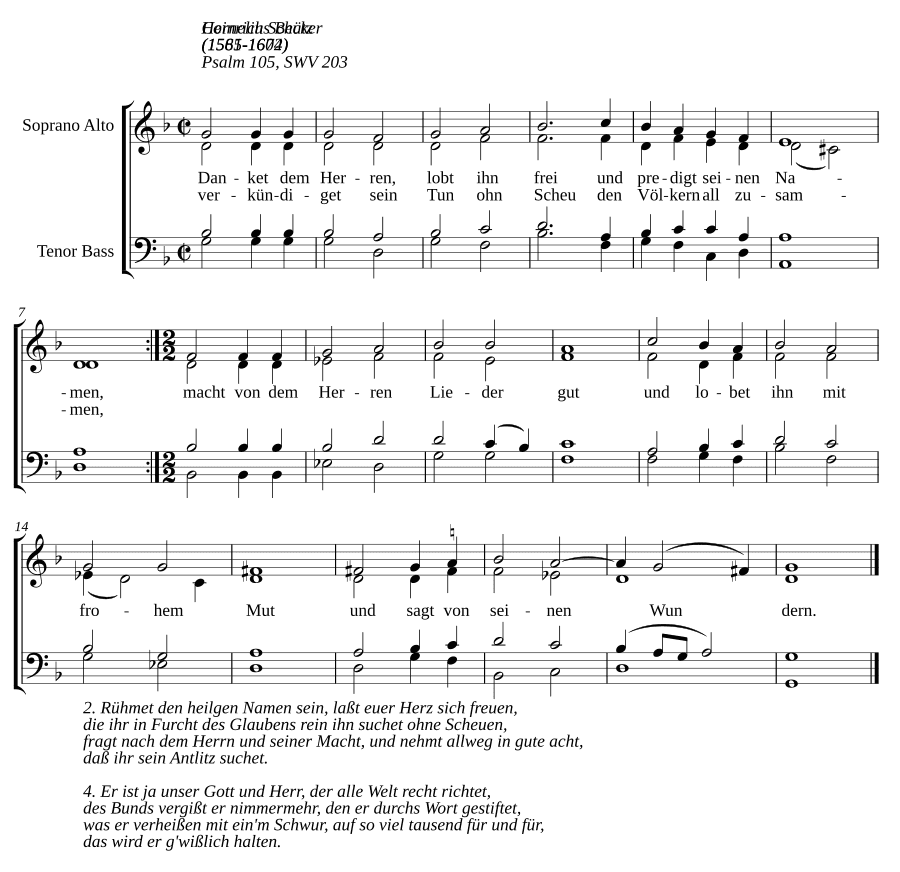 Благодарите Господа, хвалите Его свободно (Danket dem Herren, lobt ihn frei, SWV 203)