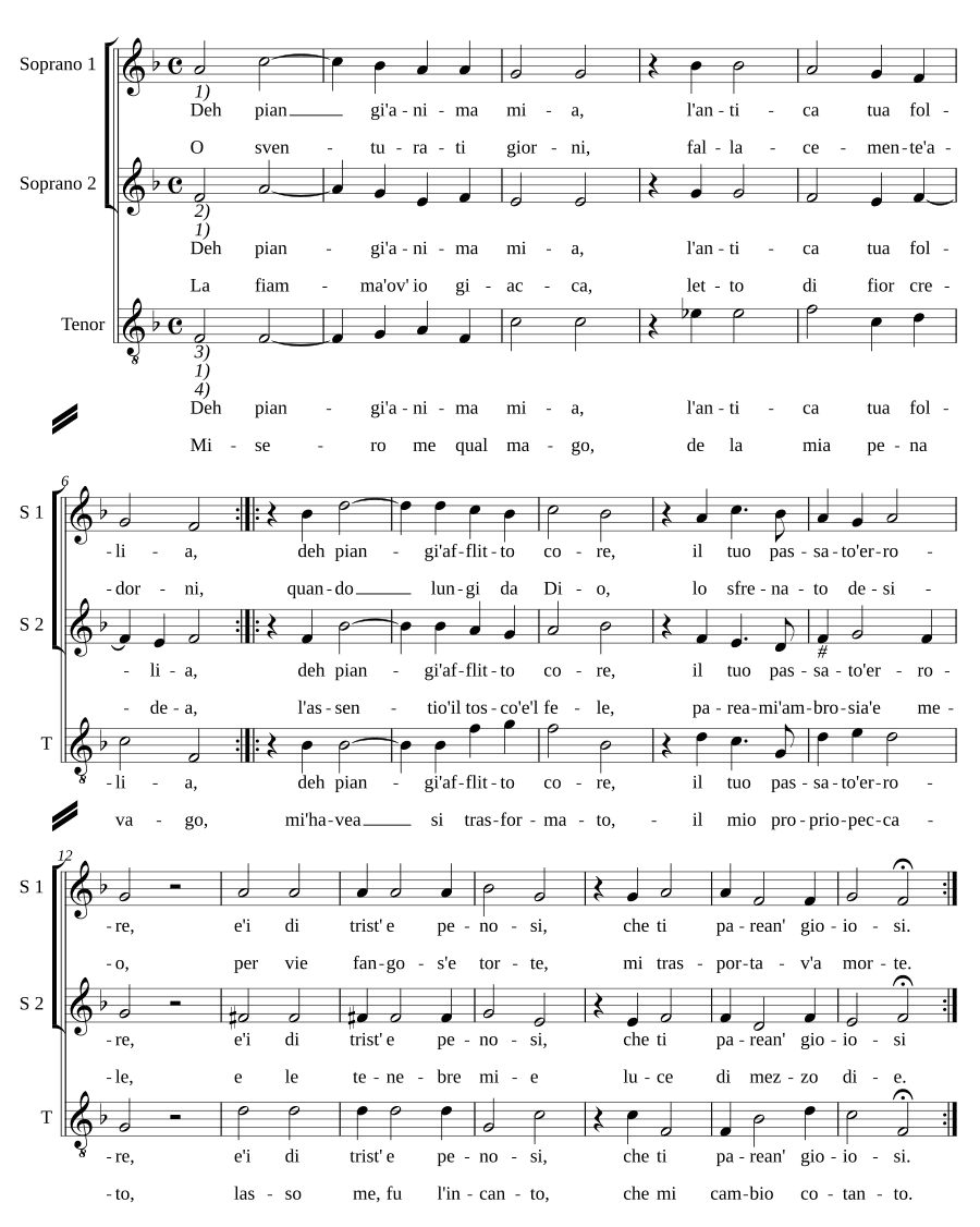 О, плачь, душа (Deh piangi anima)