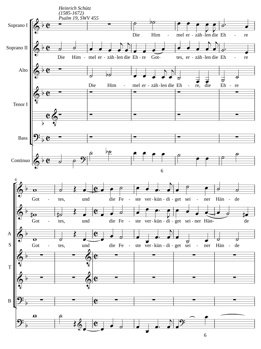 Небеса возвещают славу Божию (Die Himmel erzählen die Ehre Gottes, SWV 455)