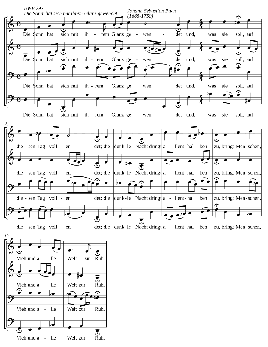 Солнце взошло (Die Sonn hat sich, BWV 297)