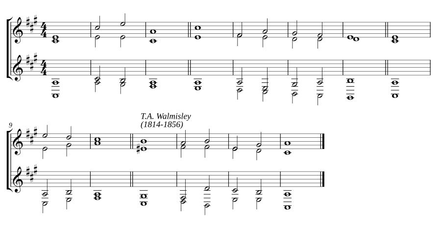 Двойной распев ля мажор (Double chant in A major)