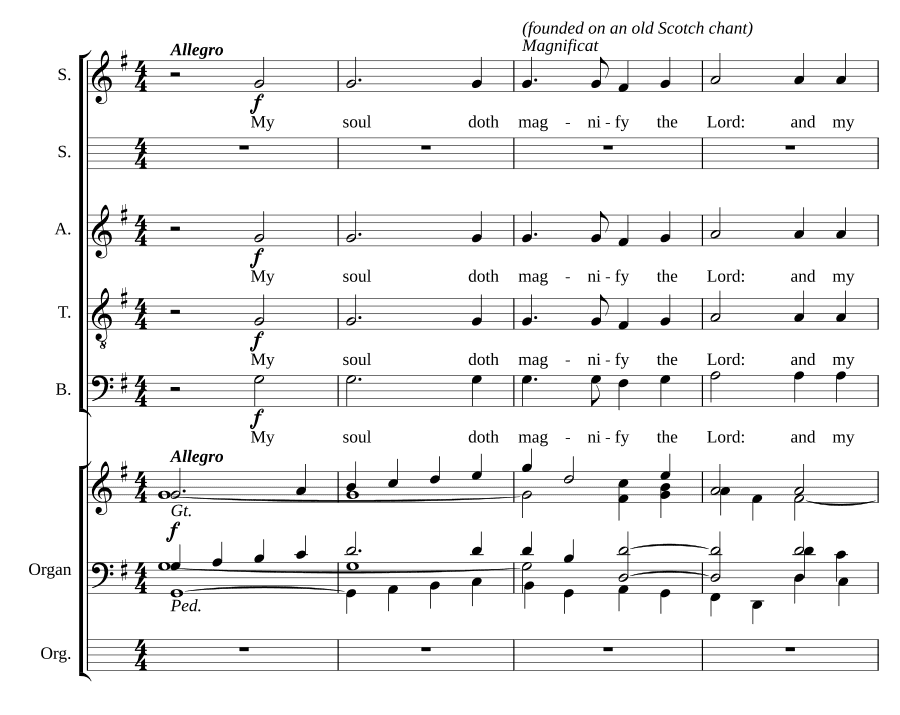 Magnificat and Nunc dimittis founded on an old Scotch chant
