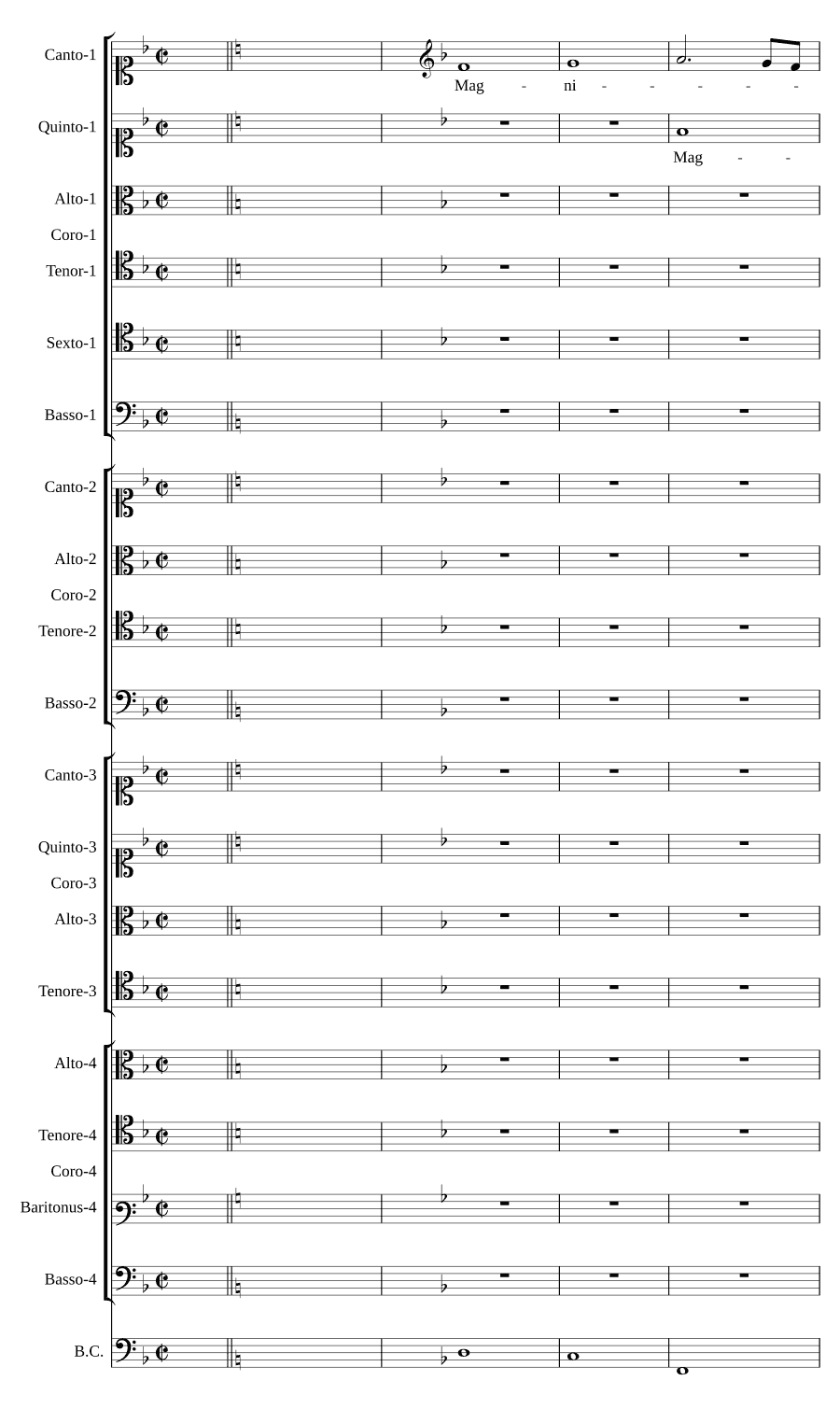Magnificat шестого тона для четырёх хоров (Magnificat sexti toni a Quatro Cori)