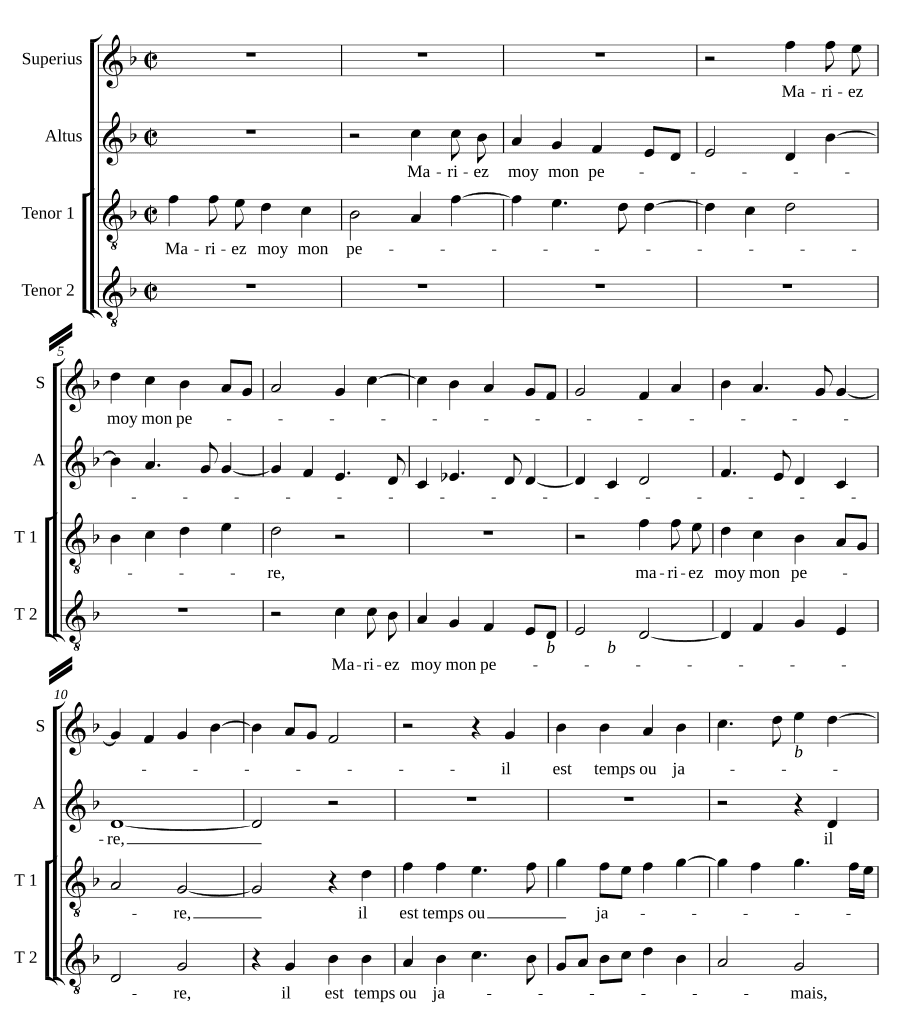Выдайте меня, отец мой (Mariez moy mon pere)